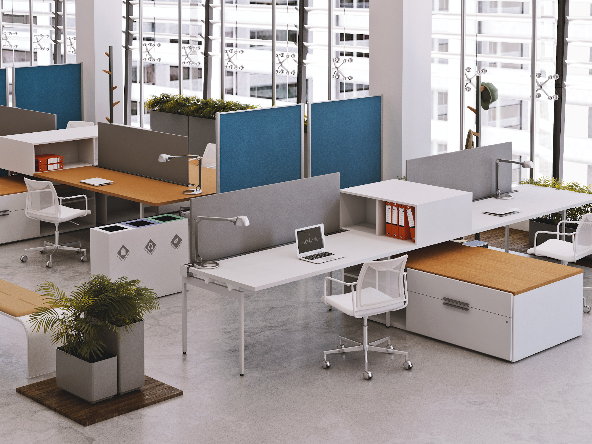 Lifestyle renderings for office furniture manufacturers